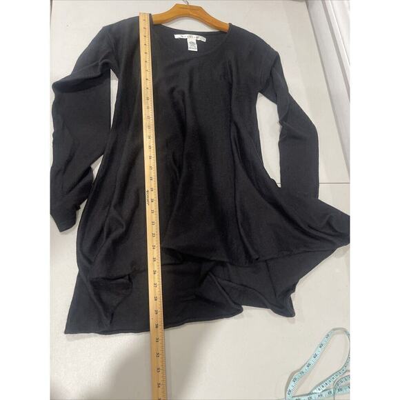 Max Studio Sz M Wool Trapeze Dress A Line Flare Long Sleeve Lagenlook City FLAW - Picture 9 of 12